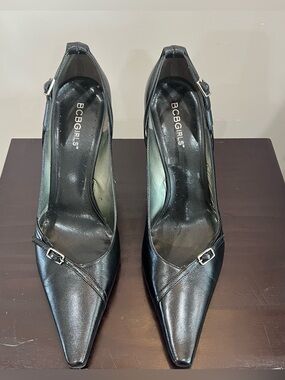 BCBGirls  Black Kamila-K Pointed Black Heel Pumps